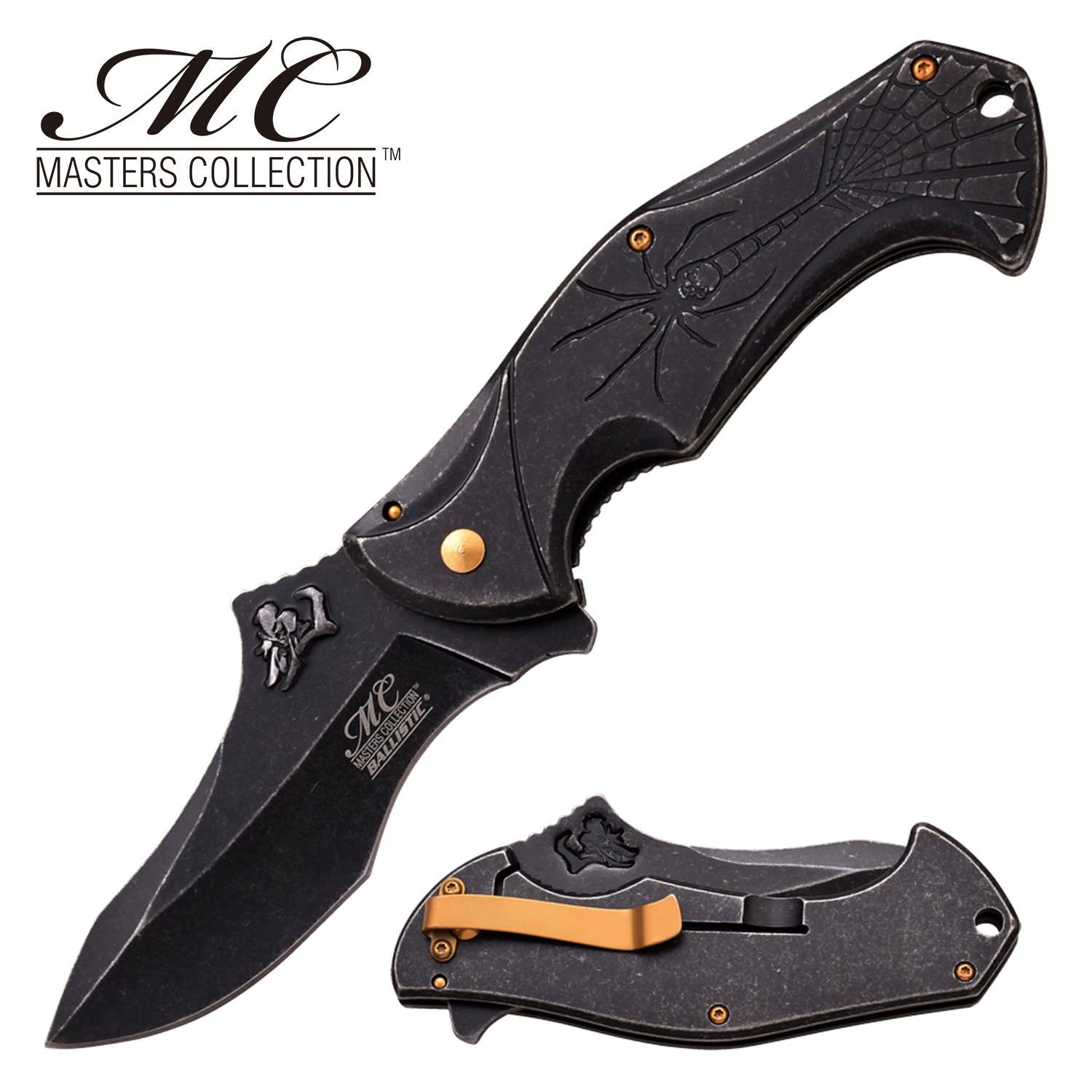 Spring Assist Folding Pocket Knife Gray Stone Spider Fantasy - Tophatter's Army Products & Self Defense Collectible Weapons - Tophatter Daily Deals